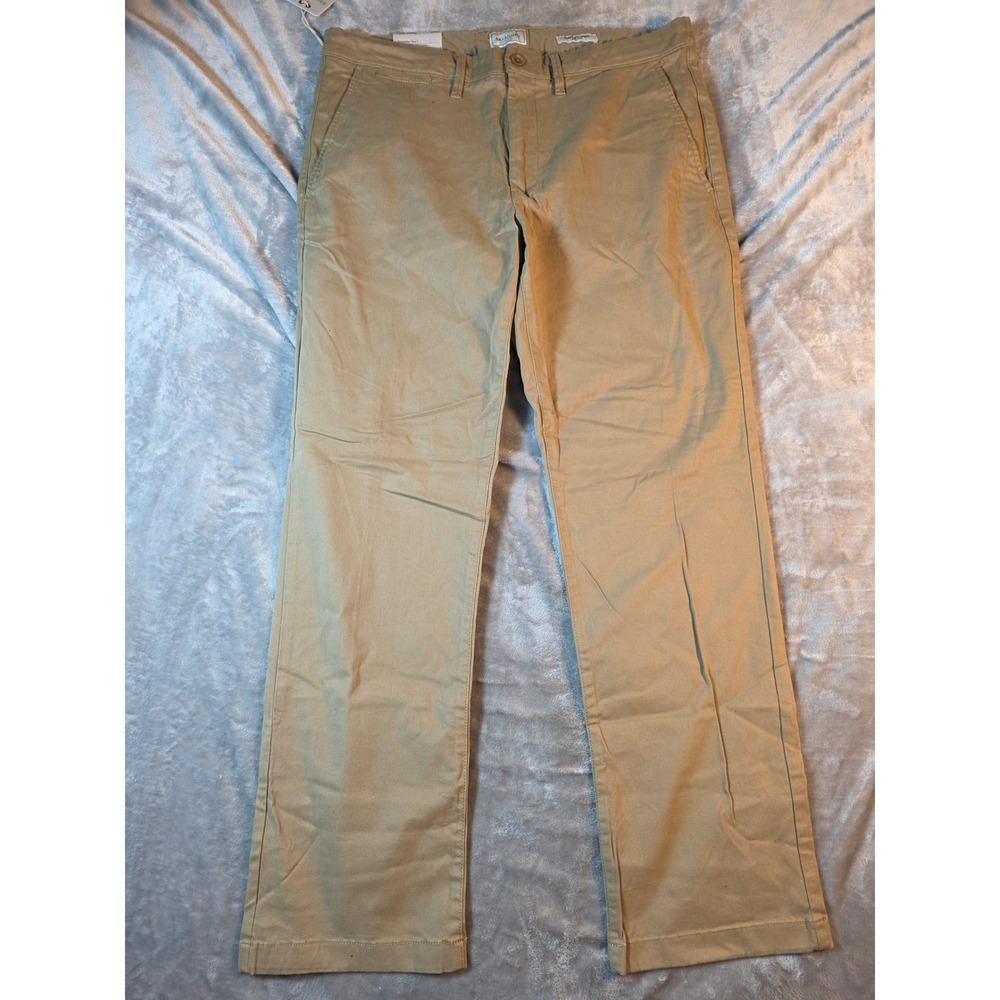 Savannah Everyday Chino Pants Mens 36x32 Khaki Regular Fit Stretch Trousers NWT‎